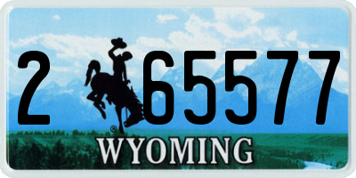 WY license plate 265577