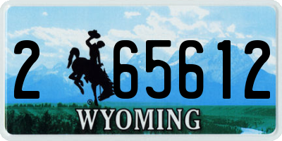 WY license plate 265612