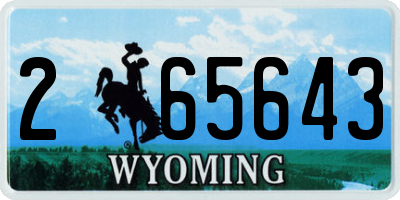 WY license plate 265643