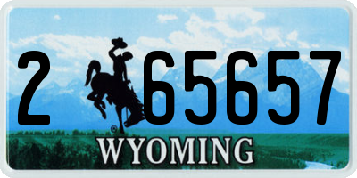 WY license plate 265657