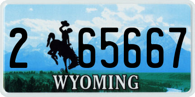 WY license plate 265667