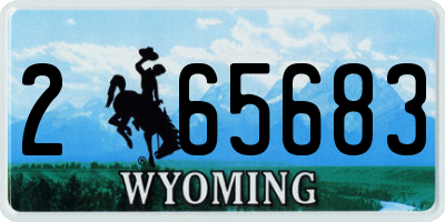 WY license plate 265683