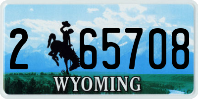 WY license plate 265708
