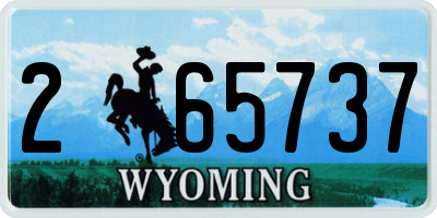 WY license plate 265737