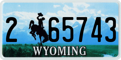 WY license plate 265743