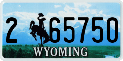 WY license plate 265750