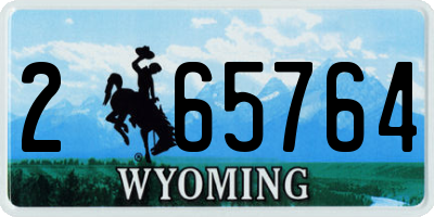 WY license plate 265764