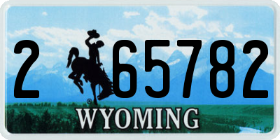 WY license plate 265782