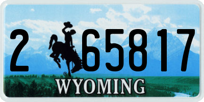 WY license plate 265817