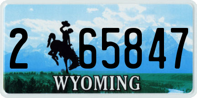 WY license plate 265847