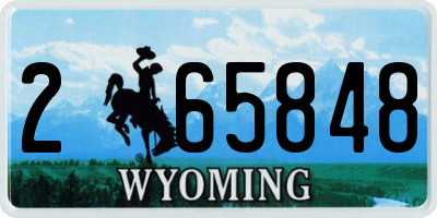 WY license plate 265848