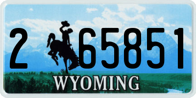 WY license plate 265851