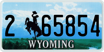 WY license plate 265854