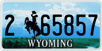 WY license plate 265857
