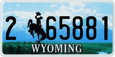 WY license plate 265881