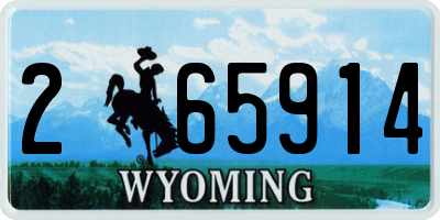 WY license plate 265914