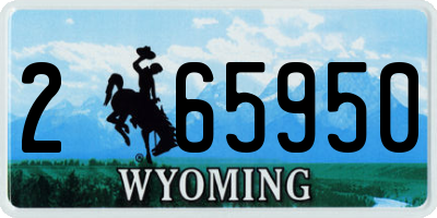 WY license plate 265950