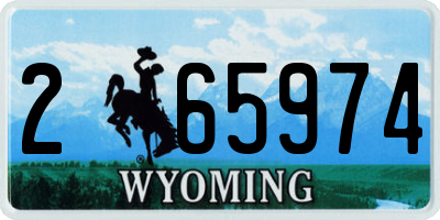 WY license plate 265974