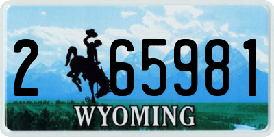 WY license plate 265981