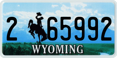 WY license plate 265992