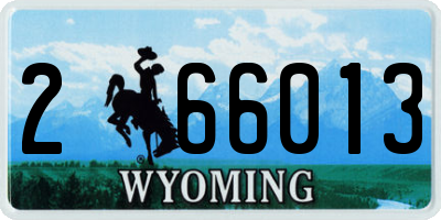 WY license plate 266013