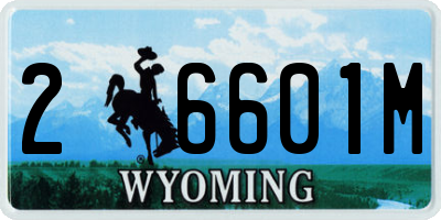 WY license plate 26601M