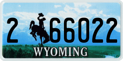 WY license plate 266022
