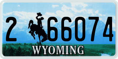 WY license plate 266074