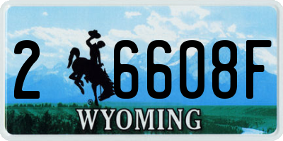 WY license plate 26608F