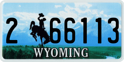 WY license plate 266113