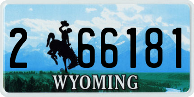WY license plate 266181