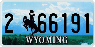 WY license plate 266191