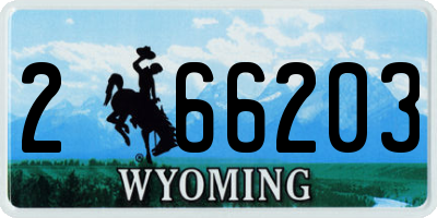 WY license plate 266203