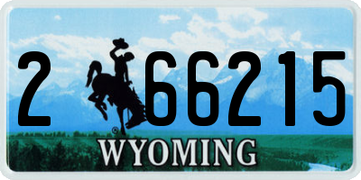 WY license plate 266215