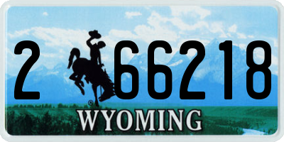 WY license plate 266218