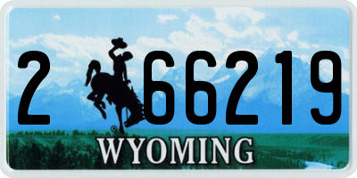WY license plate 266219