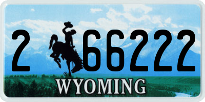 WY license plate 266222