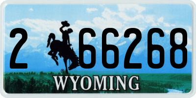 WY license plate 266268