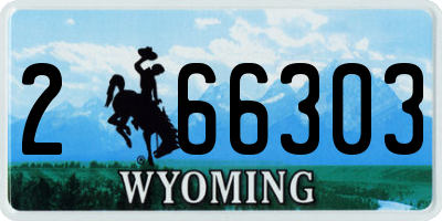 WY license plate 266303
