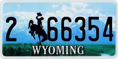 WY license plate 266354