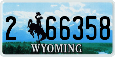 WY license plate 266358