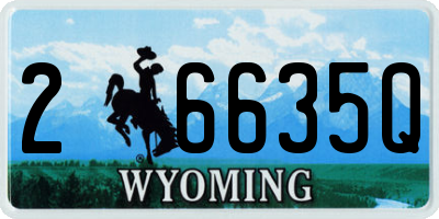 WY license plate 26635Q