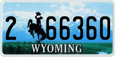 WY license plate 266360