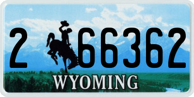 WY license plate 266362