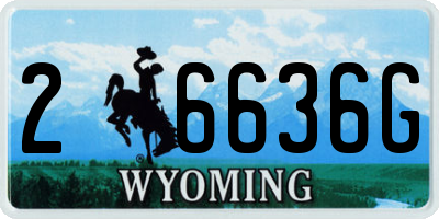 WY license plate 26636G