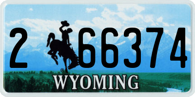 WY license plate 266374