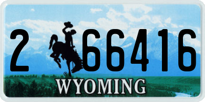 WY license plate 266416