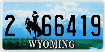 WY license plate 266419
