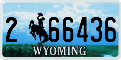 WY license plate 266436