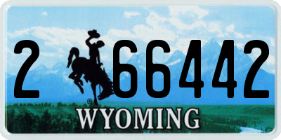 WY license plate 266442